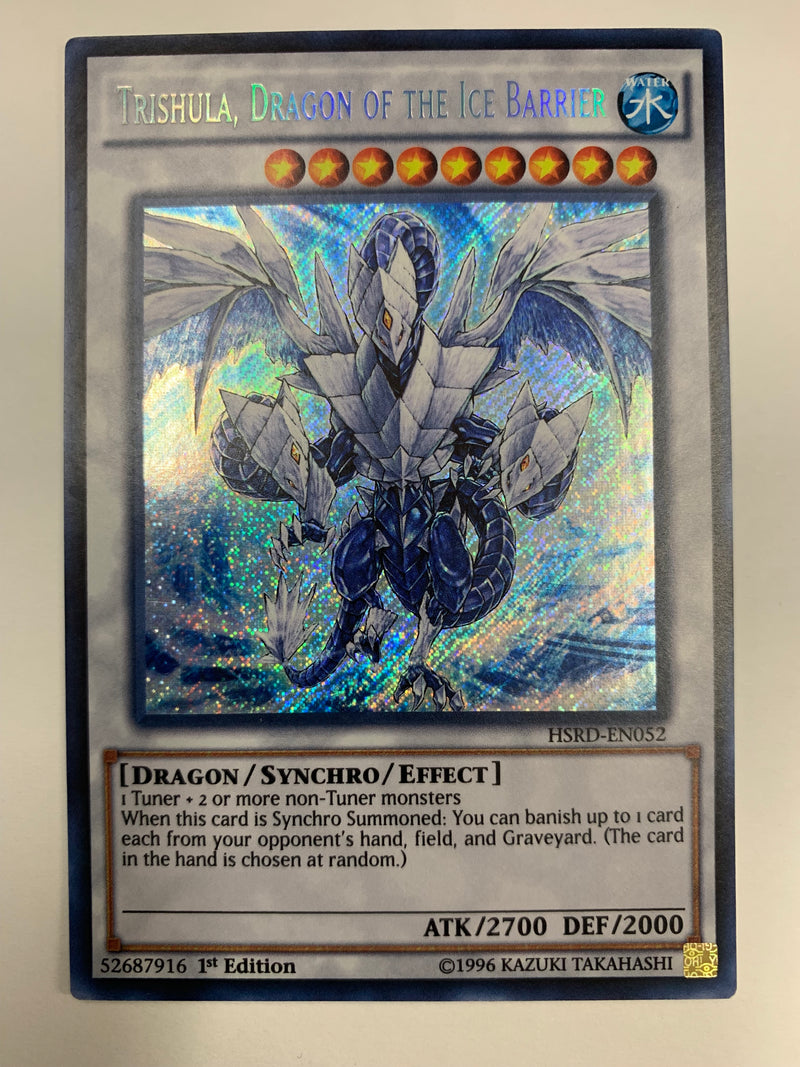 Trishula, Dragon of the Ice Barrier HSRD-EN052 1st Edition Secret Rare Yugioh TCG NM