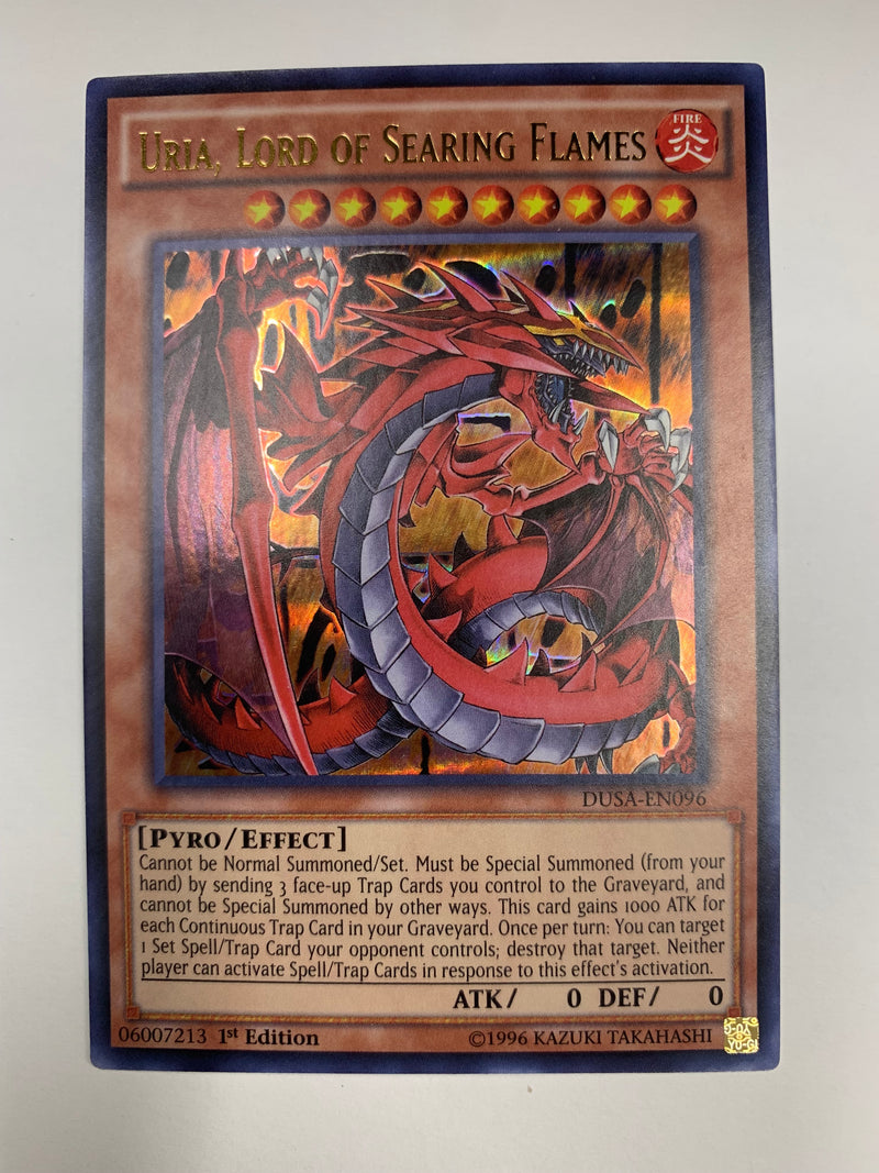 Yugioh Uria, Lord of Searing Flames DUSA- EN096 1st Edition Ultra Rare NM