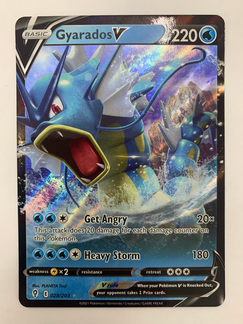 Gyarados V 028/203 Pokmon Evolving Skies Ultra Rare Holo NM Gyarados V 028/203 Pokmon Evolving Skies Ultra Rare Holo NM