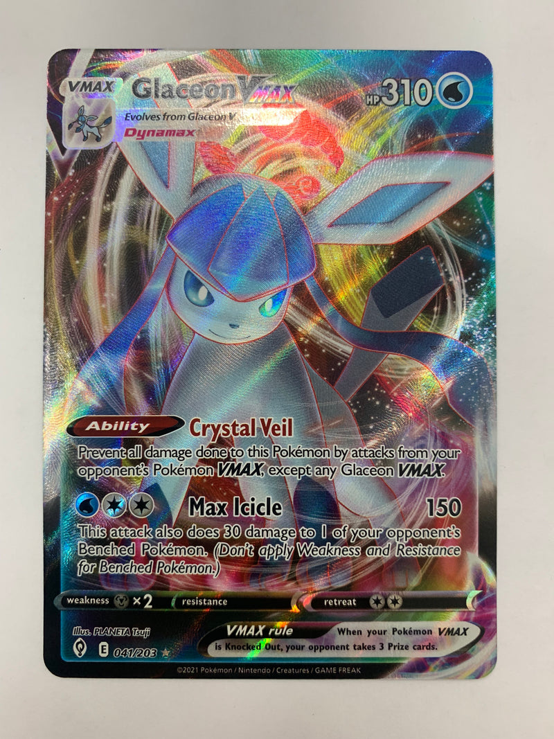 Glaceon VMAX 041/203 Evolving Skies Full Art Ultra Rare Pokemon TCG NM Glaceon VMAX 041/203 Evolving Skies Full Art Ultra Rare Pokemon TCG NM