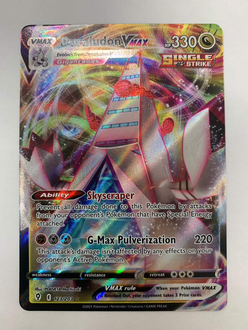 duraludon vmax pokemon card Duraludon Vmax 123/203 Evolving Skies Full Art Ultra Rare Pokemon Card