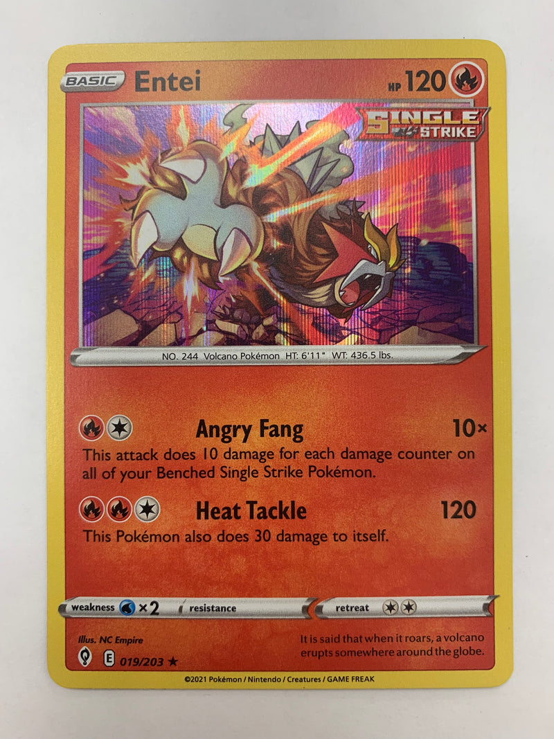 Entei 019/203 SWSH Evolving Skies Holo Rare NM