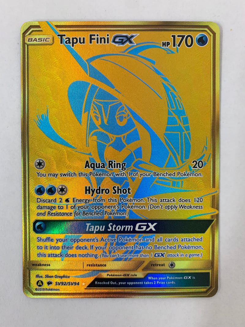 Tapu Fini GX SV92/SV94 Hidden Fate: Shiny Vault Shiny Holo Rare Near Mint