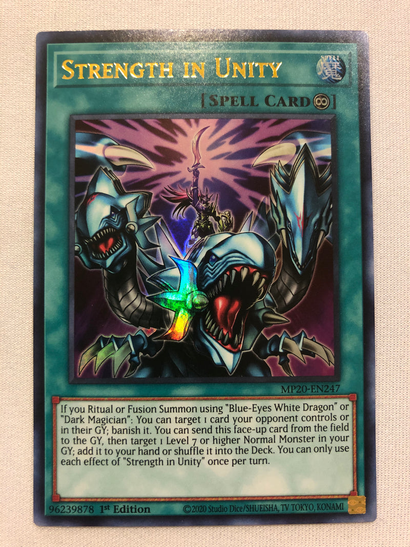 Yugioh Strength in Unity MP20-EN247 Ultra Rare 1st Edition Near Mint Yugioh Strength in Unity MP20-EN247 Ultra Rare 1st Edition Near Mint