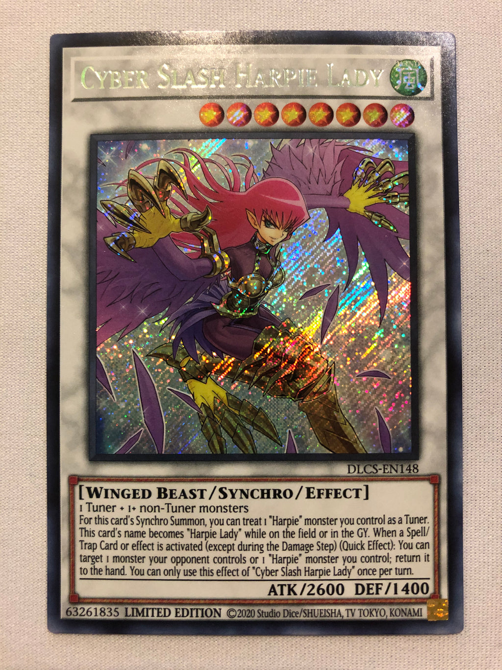 Yugioh Cyber Slash Harpie Lady DLCS-EN148 Secret Rare Limited Edition Yugioh Cyber Slash Harpie Lady DLCS-EN148 Secret Rare Limited Edition