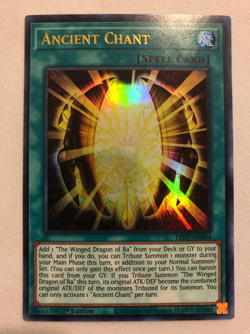 Yugioh Ancient Chant LED7-EN004 Ultra Rare 1st Edition Near Mint