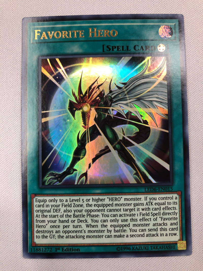 Yugioh Favorite Hero LED6-EN015 Ultra Rare 1st Edition Near Mint