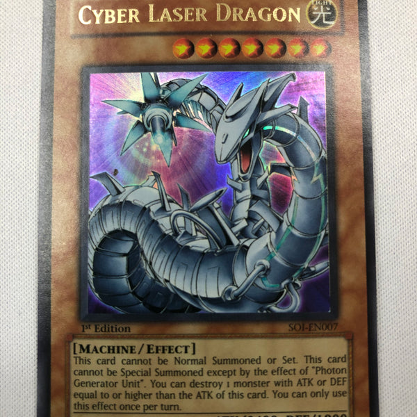 Yugioh Cyber Laser Dragon SOI-EN007 Ultra Rare 1st Edition Near Mint Yugioh Cyber Laser Dragon SOI-EN007 Ultra Rare 1st Edition Near Mint