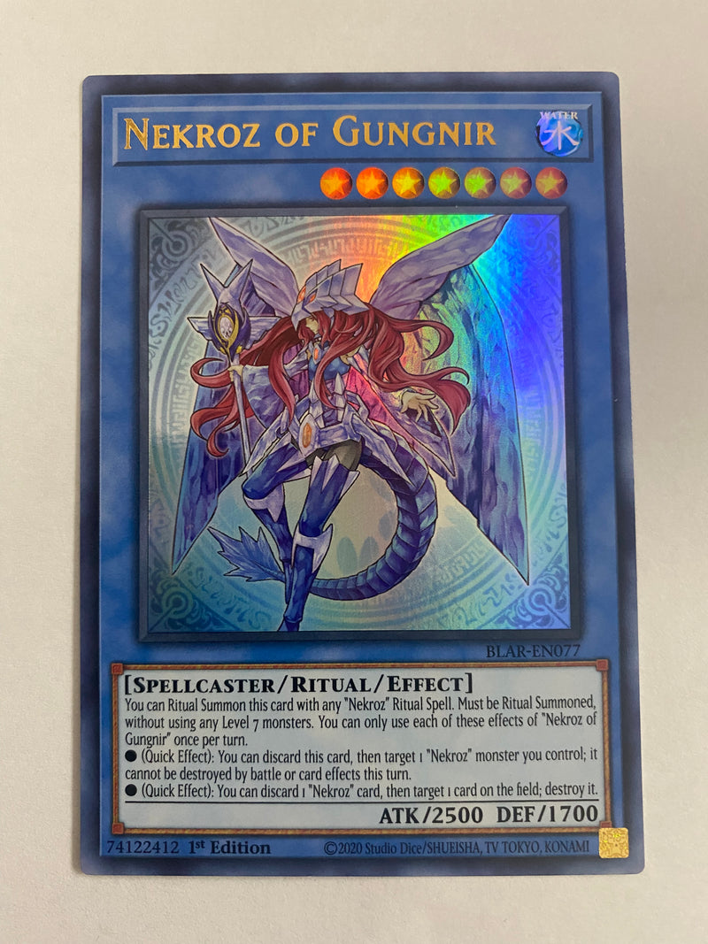 Yugioh Nekroz of Gungnir BLAR-EN077 Ultra Rare 1st Edition Naer Mint
