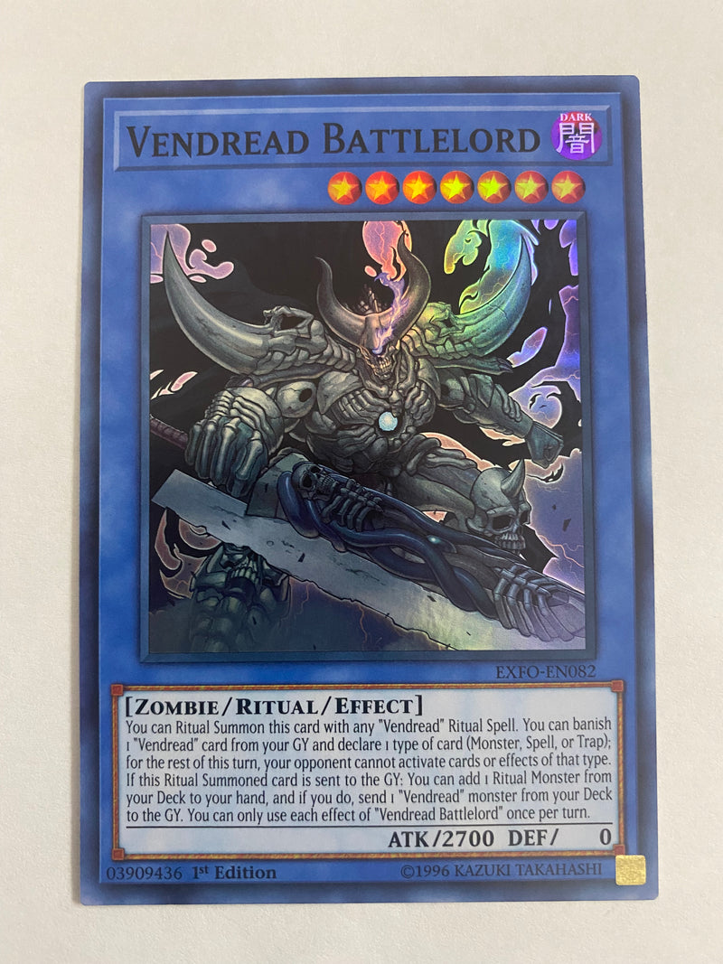 Yugioh Vendread Battlelord EXFO-EN082 Super Rare 1st Edition Near Mint Yugioh Vendread Battlelord EXFO-EN082 Super Rare 1st Edition Near Mint