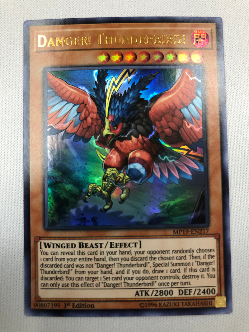 Yugioh Danger! Thunderbird! MP19-EN217 Ultra Rare 1st Edition Near Min Yugioh Danger! Thunderbird! MP19-EN217 Ultra Rare 1st Edition Near Min