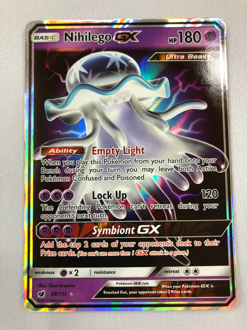 Nihilego GX 49/111 Crimson Invasion Holo Rare Full Art Pokemon Card Near Mint