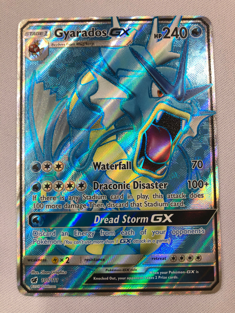 Gyarados GX 101/111 Crimson Invasion Full Art Holo Rare Pokemon Card Near Mint