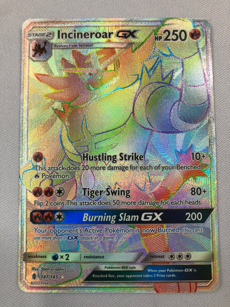 Incineroar GX 147/145 Hyper Rainbow Secret Rare Guardians Rising Pokem