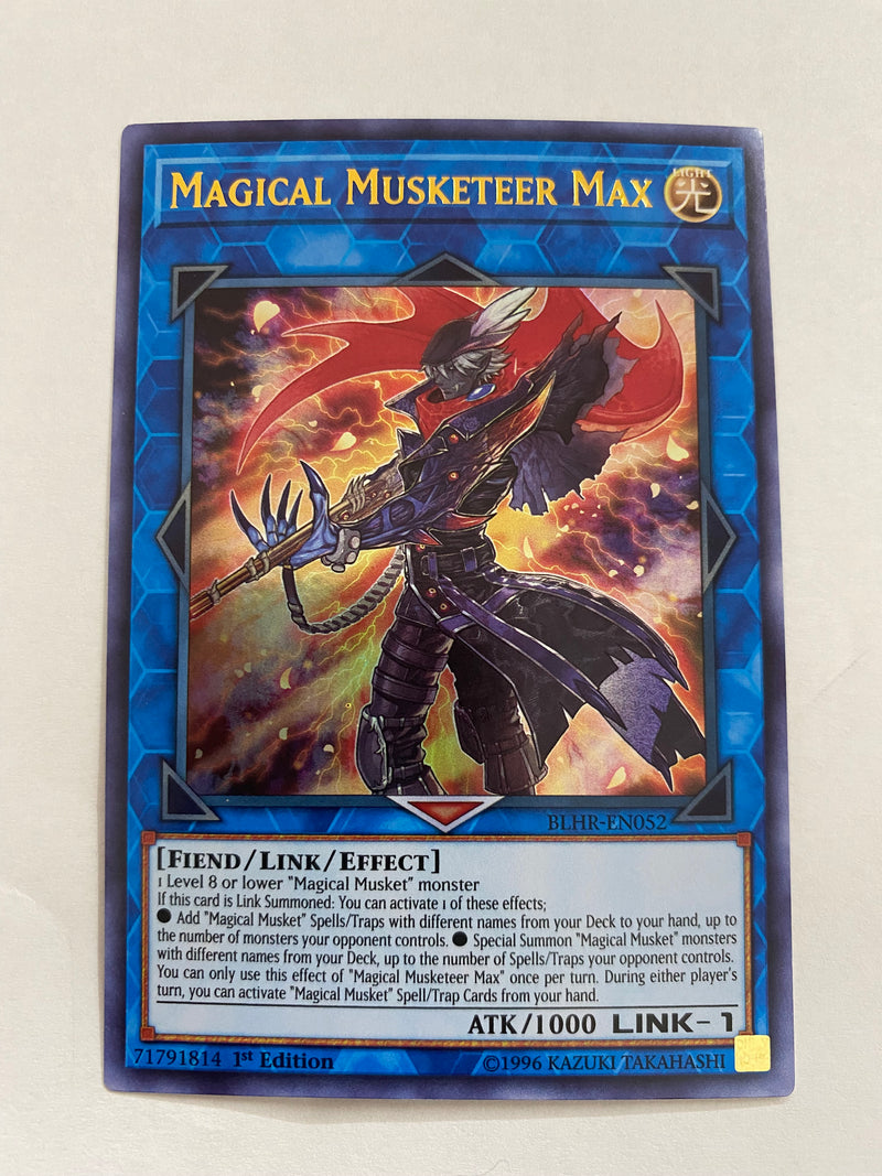 Yugioh Magical Musketeer Max  BLHR-EN052 Ultra Rare 1st Edition Near Mint