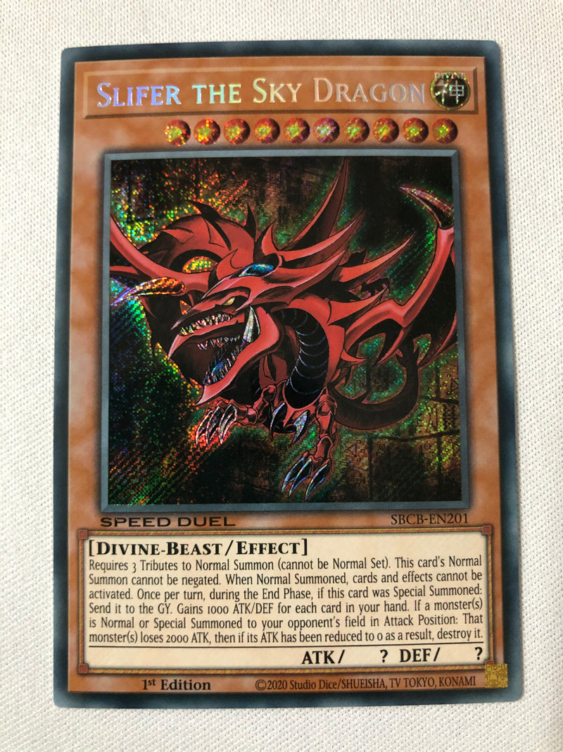 Yugioh Slifer the Sky Dragon SBCB-EN201 1st Edition Secret Rare Near Mint