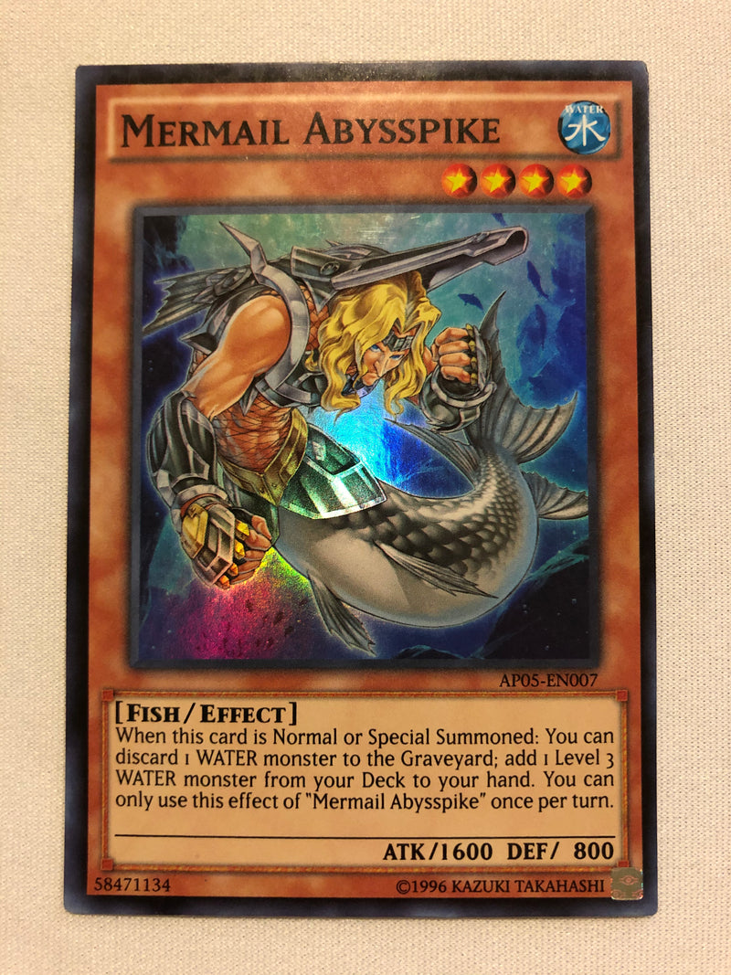 Yugioh Mermail Abysspike AP05-EN007 Super Rare Near Mint Yugioh Mermail Abysspike AP05-EN007 Super Rare Near Mint