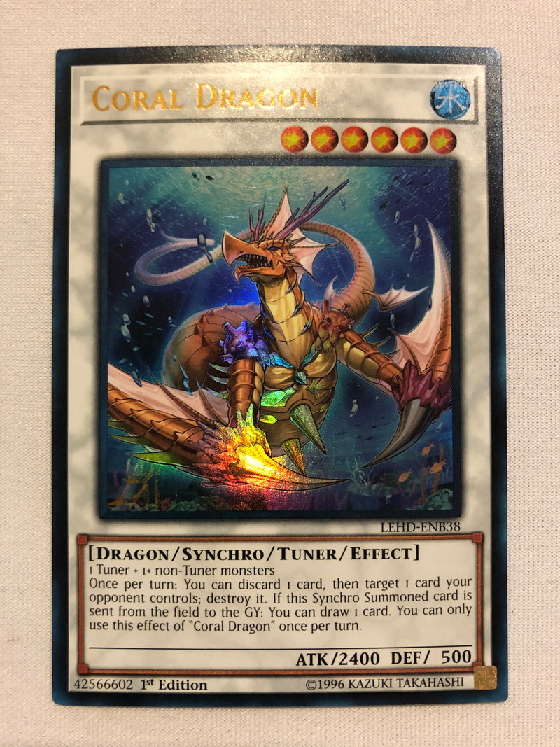 Yugioh Coral Dragon LEHD-ENB38 Ultra Rare 1st Edition Near Mint