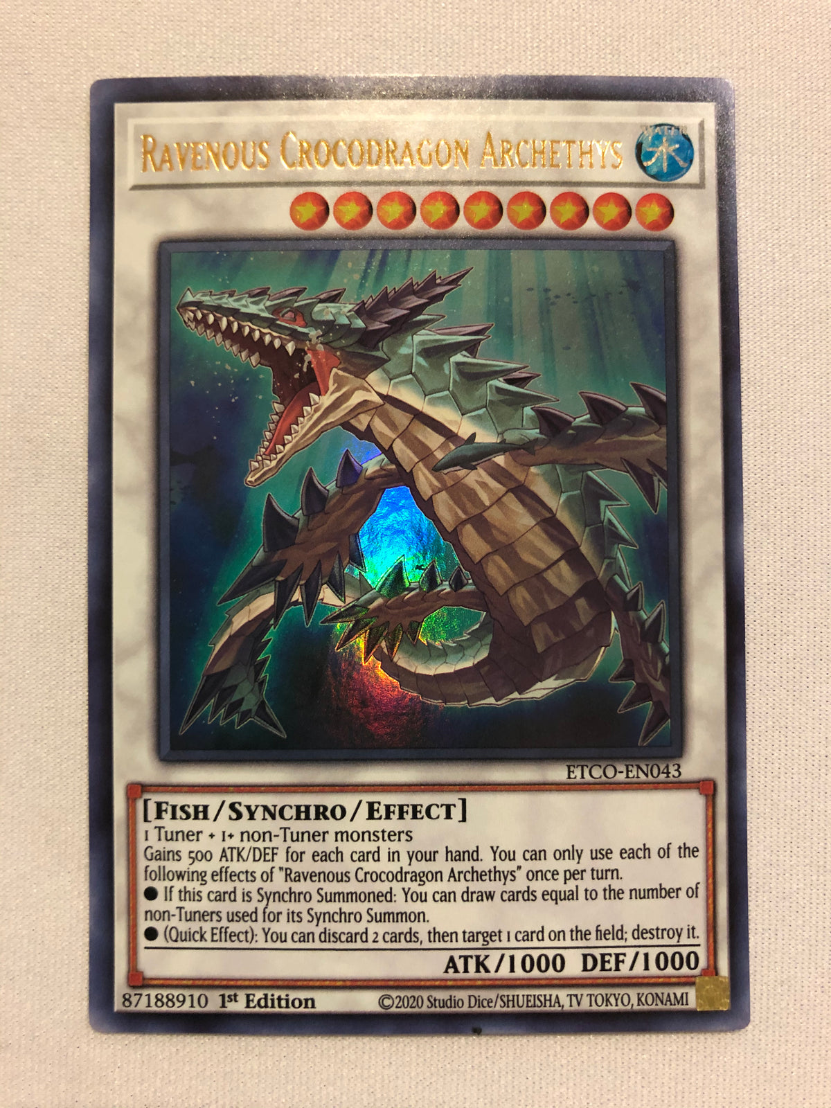 Yugioh Ravenous Crocodragon Archethys ETCO-EN043 Ultra Rare 1st Editio