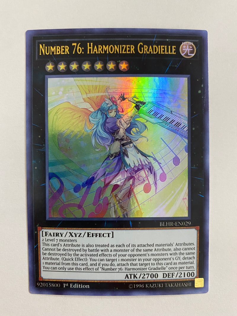 Yugioh Number 76: Harmonizer Gradielle BLHR-EN029 Ultra Rare 1st Edition NM