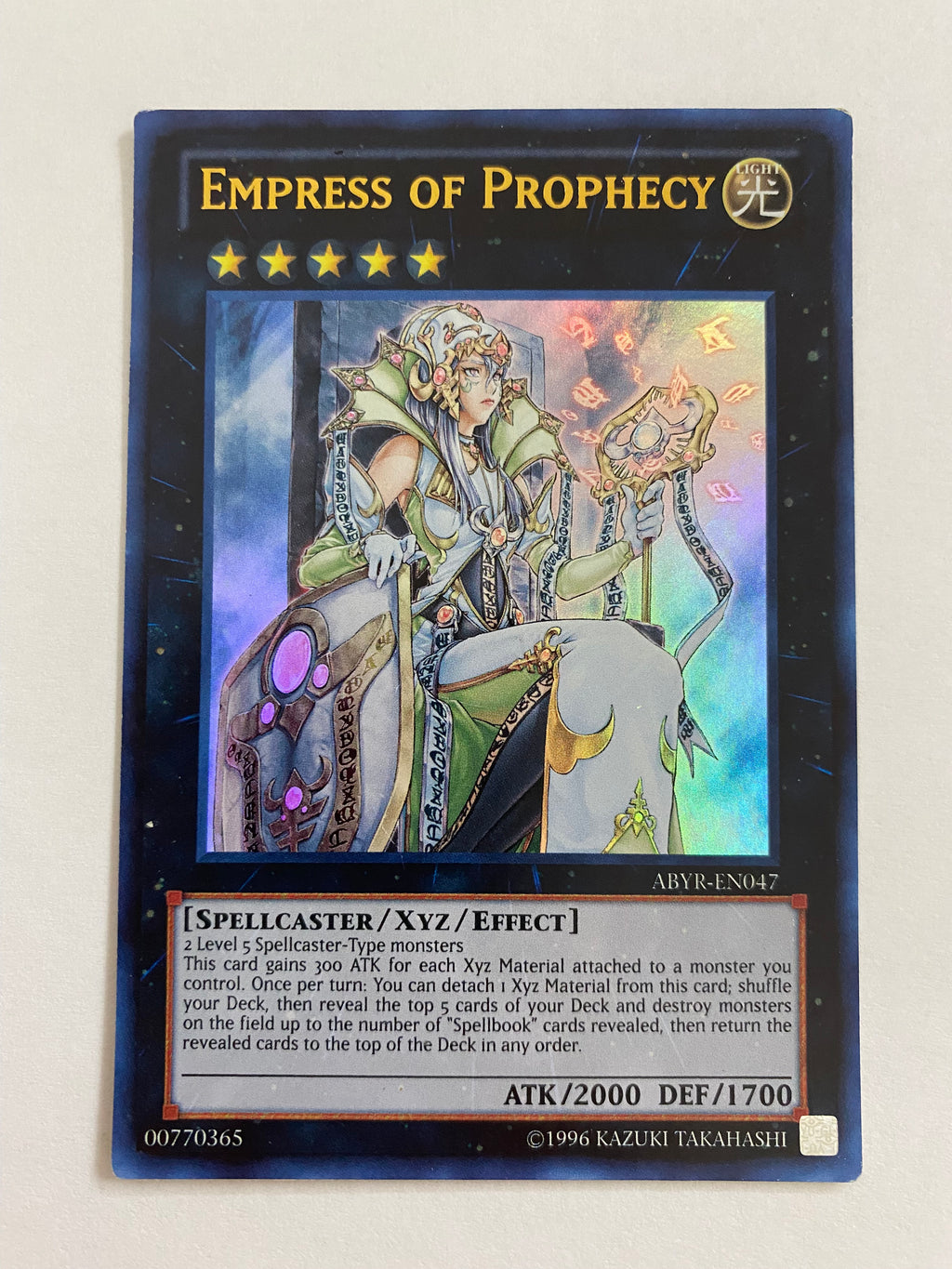 Yugioh Empress of Prophecy ABYR-EN047 Ultra Rare Near Mint Yugioh Empress of Prophecy ABYR-EN047 Ultra Rare Near Mint