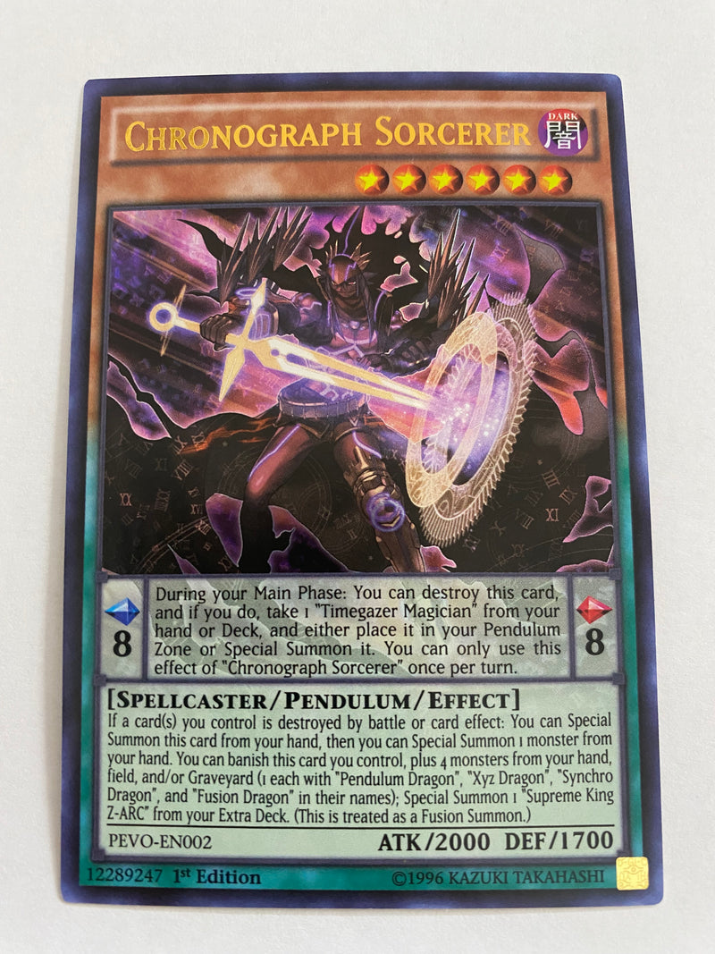 Yugioh Chronograph Sorcerer PEVO-EN002 1st Edition Ultra Rare Naer Mint