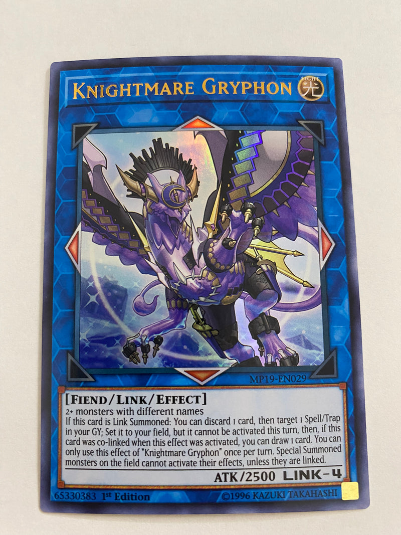 Yugioh Knightmare Gryphon  MP19-EN029 1st Edition Ultra Rare NM