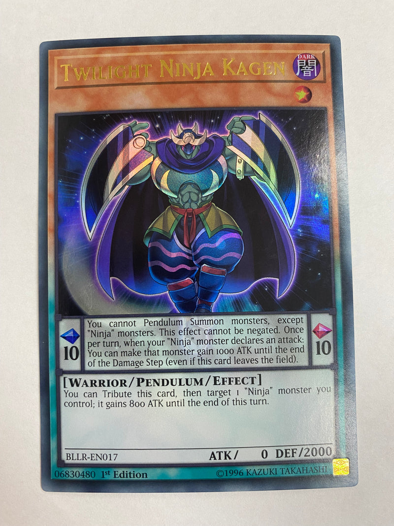 Yugioh Twilight Ninja Kagen BLLR-EN017 Ultra Rare 1st Edition Near Min Yugioh Twilight Ninja Kagen BLLR-EN017 Ultra Rare 1st Edition Near Min