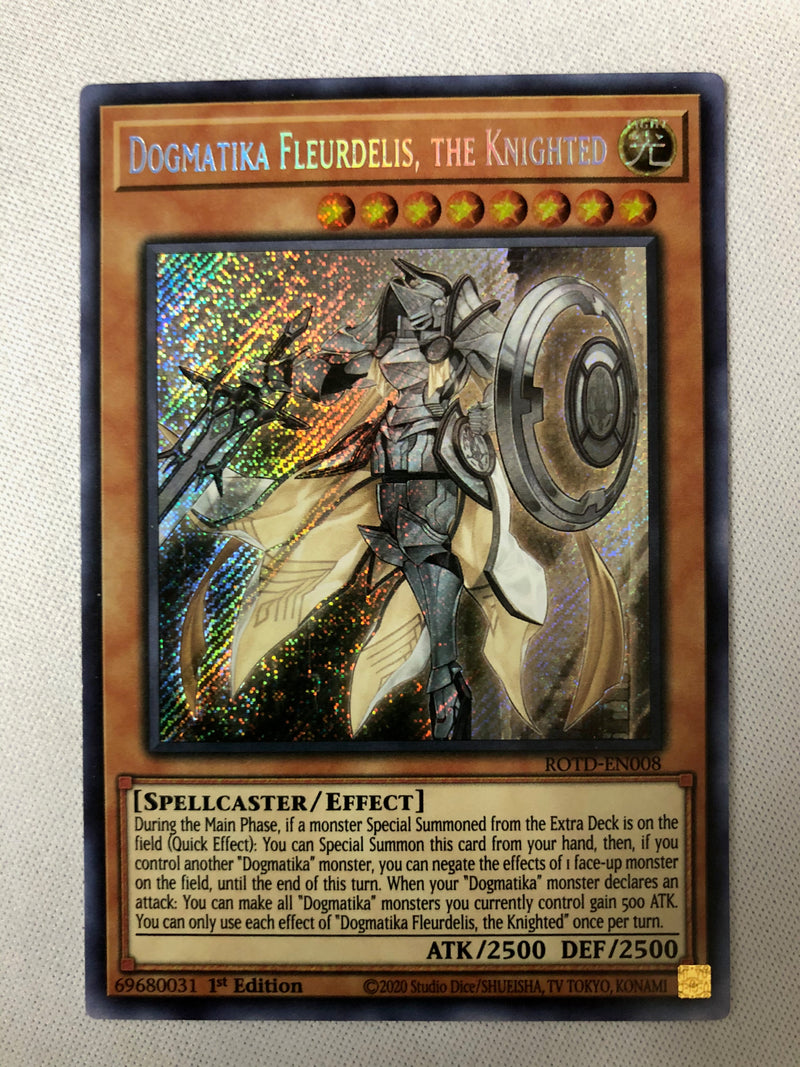 Yugioh Dogmatika Fleurdelis, The Knighted ROTD-EN008 Secret Rare 1st Edition NM