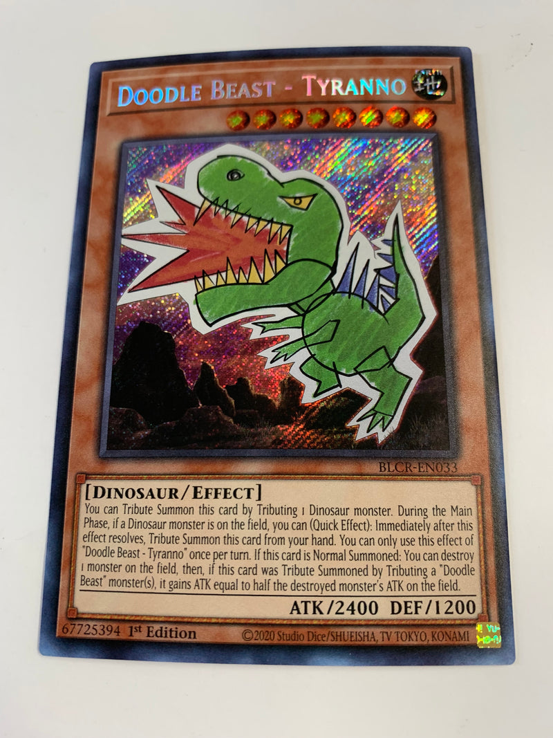 Yugioh Doodle Beast - Tyranno BLCR-EN033 Secret Rare 1st Edition Near Mint