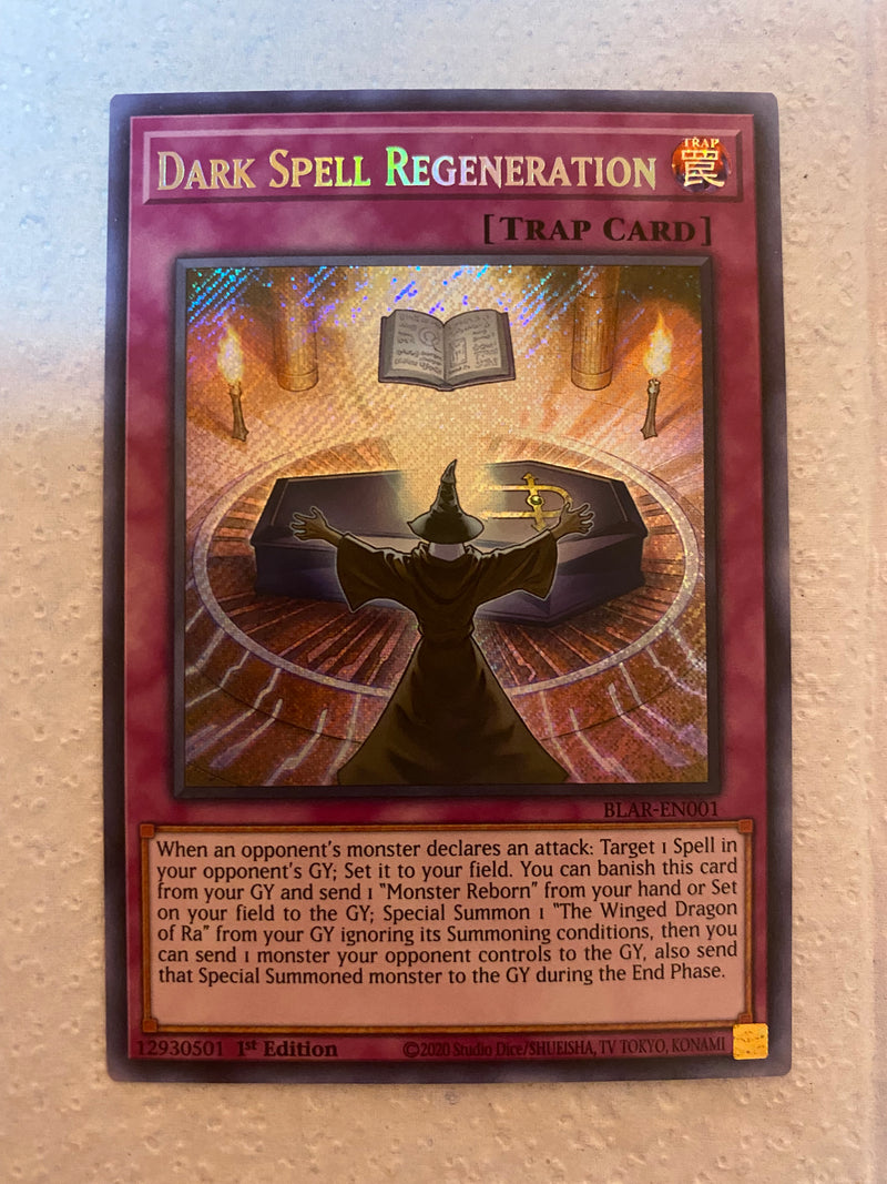 Yugioh Dark Spell Regeneration BLAR-EN001 1st Edition Secret Rare Naer Yugioh Dark Spell Regeneration BLAR-EN001 1st Edition Secret Rare Naer