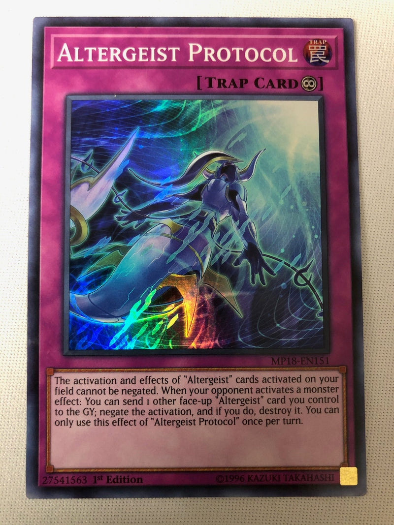 Yugioh Altergeist Protocol MP18-EN151 Super Rare 1st Edition Near Mint