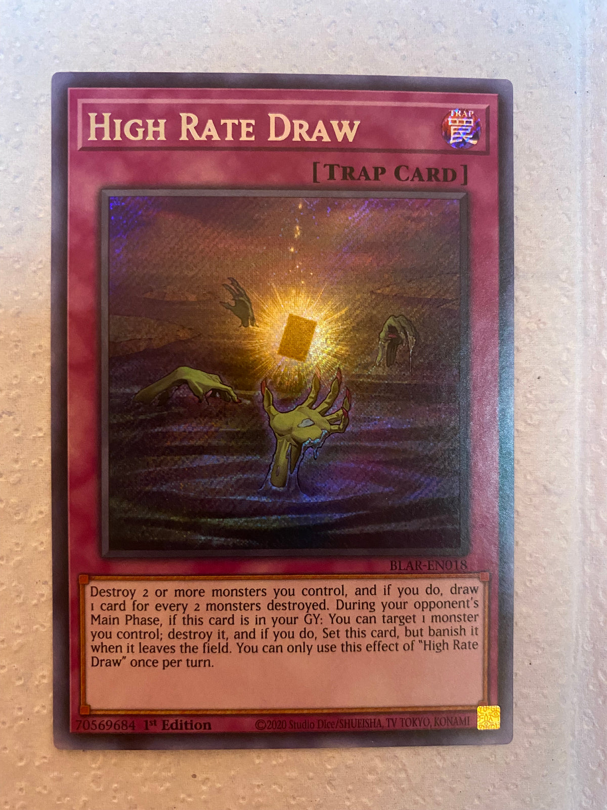 Yu-Gi-Oh! High Rate Draw - BLAR-EN018 - Secret Rare 1st Edition Single Card