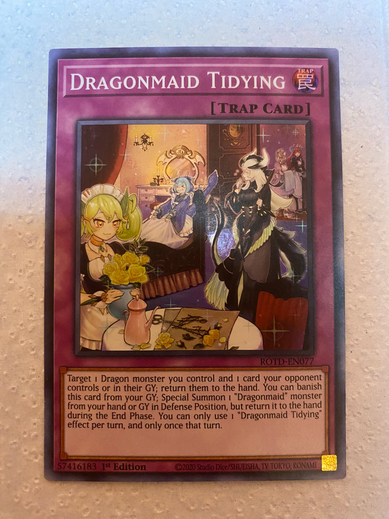 Yugioh Dragonmaid Tidying  ROTD-EN077 Super Rare  1st Edition Near Mint