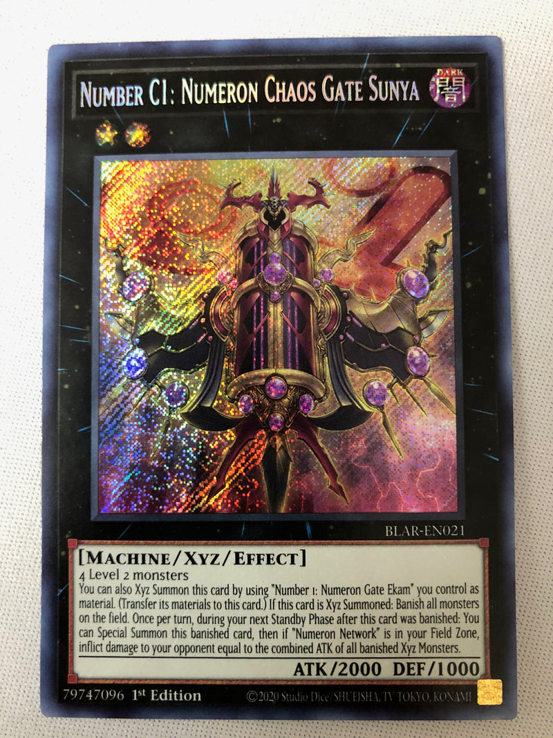 Yugioh Number C1: Numeron Chaos Gate Sunya BLAR-EN021 1st Edition Secr Yugioh Number C1: Numeron Chaos Gate Sunya BLAR-EN021 1st Edition Secr
