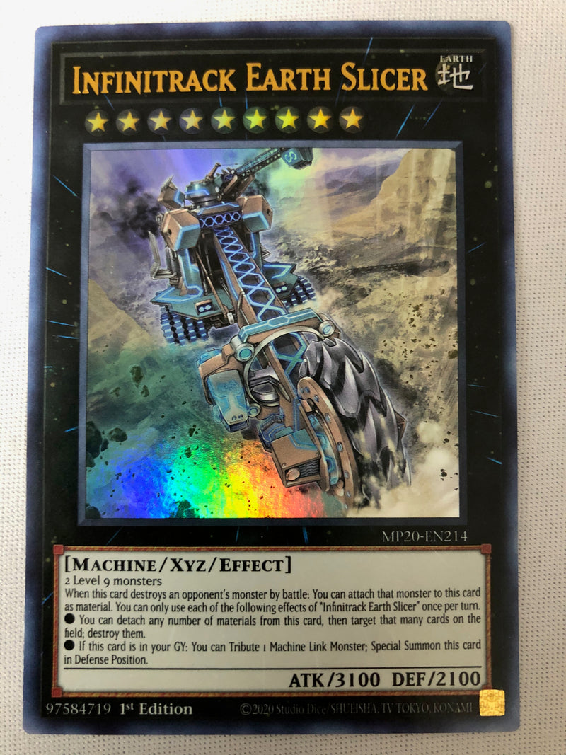 Yugioh Infinitrack Earth Slicer MP20-EN214 1st Ed Ultra Rare Near Mint