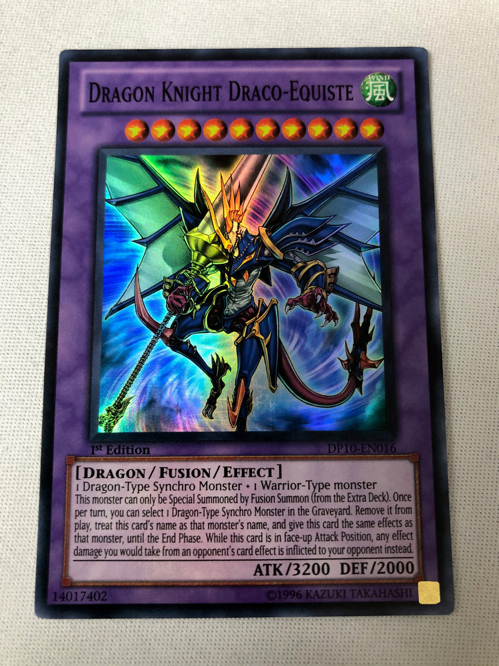 Yugioh Dragon Knight Draco-Equiste DP10-EN016 Super Rare 1st Edition N