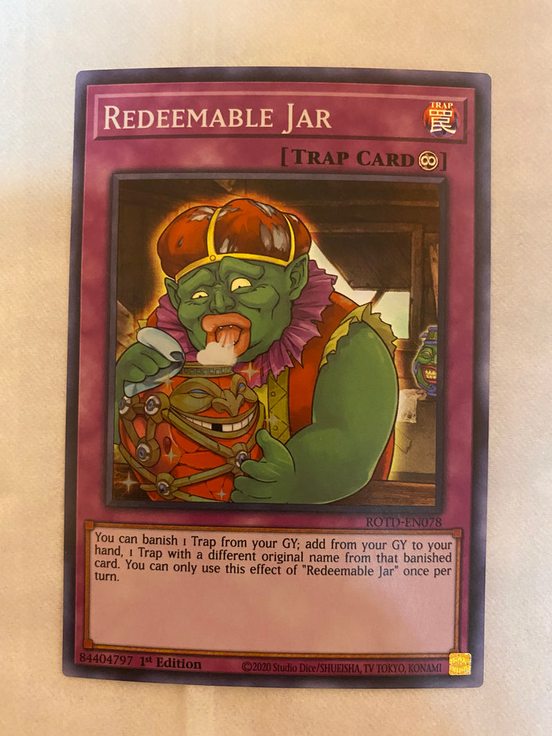 Yugioh Redeemable Jar ROTD-EN078 Super Rare 1st Edition Naer Mint