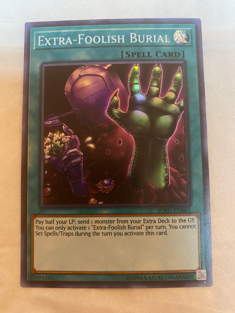 Yugioh  Extra-Foolish Burial  SOFU-EN065 Super Rare Near Mint