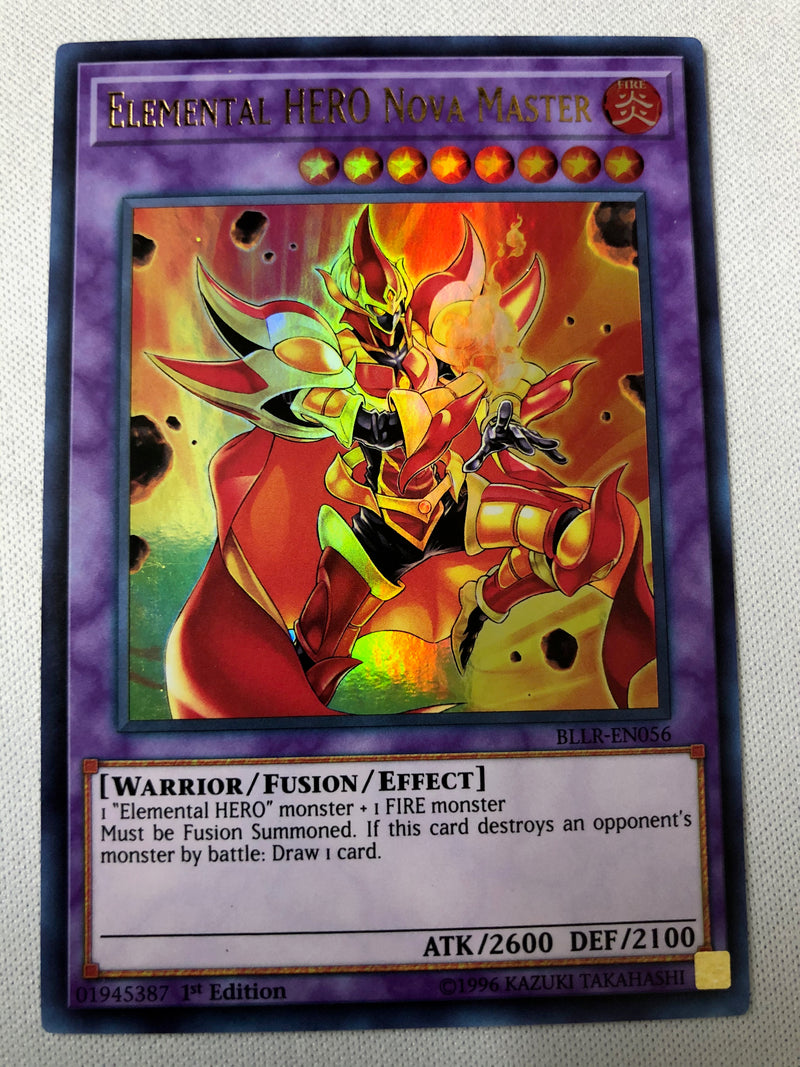 Yugioh Elemental Hero Nova Master BLLR-EN056 1st Edition Ultra Rare NM
