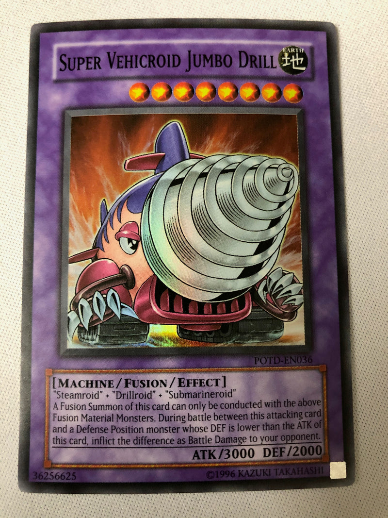 Yugioh Super Vehicroid Jumbo Drill POTD-EN036 Super Rare 1st Edition NM