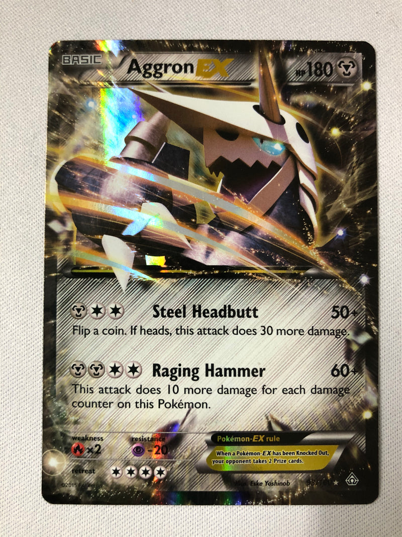 Aggron EX 98/160 Ultra Rare Holo Primal Clash Pokemon Card Near Mint Aggron EX 98/160 Ultra Rare Holo Primal Clash Pokemon Card Near Mint