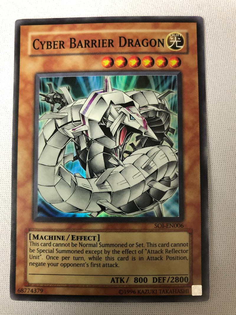 Yugioh Cyber Barrier Dragon SOI-EN006 Super Rare Unlimited Edition Near Mint