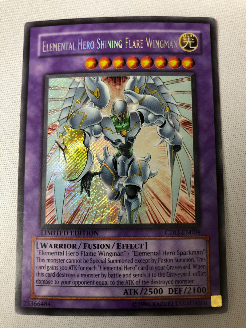 Yugioh Elemental Hero Shining Flare Wingman CT03-EN004 Limited Secret Rare NM