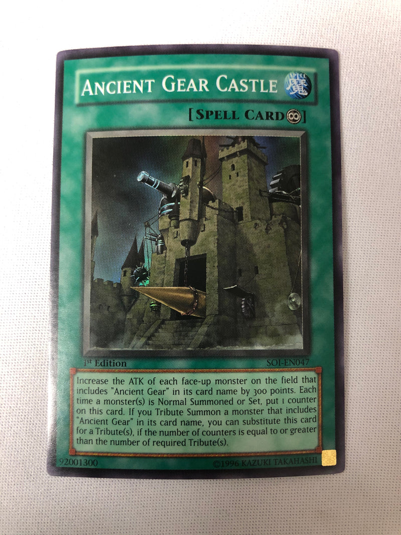 Yugioh Ancient Gear Castle SOI-EN047 Super Rare 1st Edition Near Mint