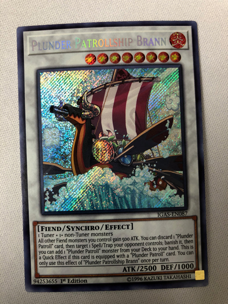Yugioh Plunder Patrollship Brann IGAS-EN087 Secret Rare 1st Edition Near Mint