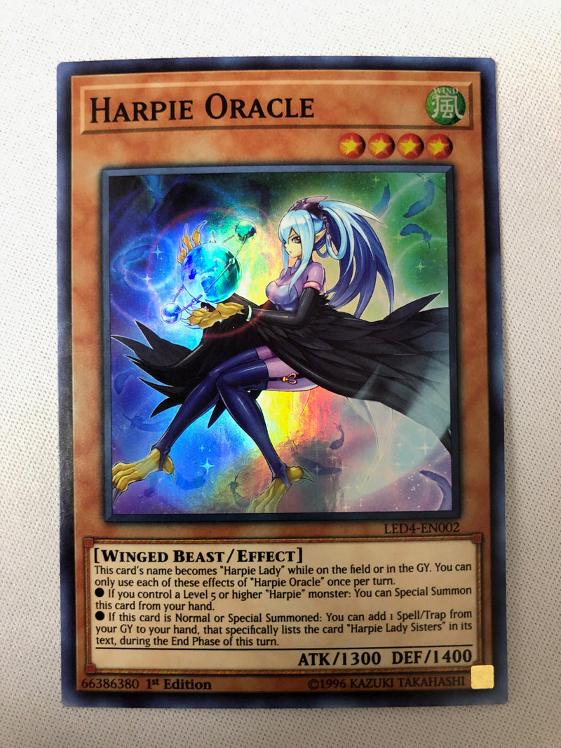 Yugioh Harpie Oracle LED4-EN002 Super Rare 1st Edition Near Mint