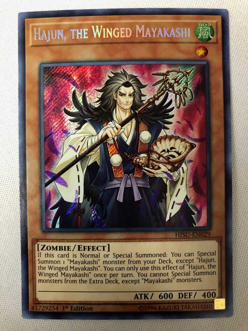 Yugioh Hajun, the Winged Mayakashi HISU-EN029 Secret Rare 1st Edition NM