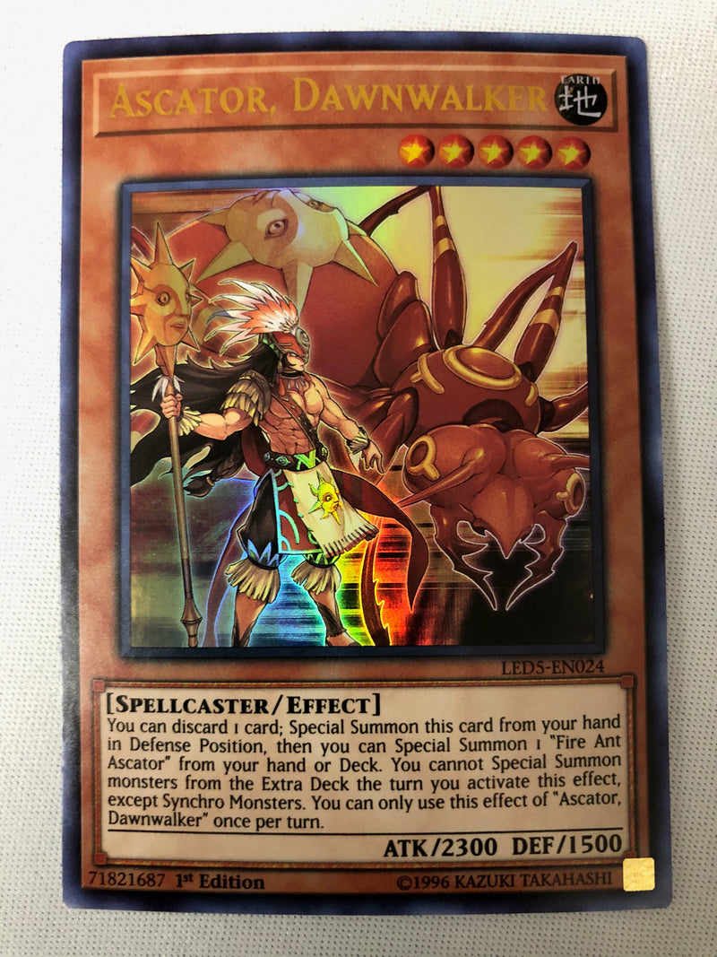 Yugioh Ascator Dawnwalker LED5-EN024 Ultra Rare 1st Edition Near Mint