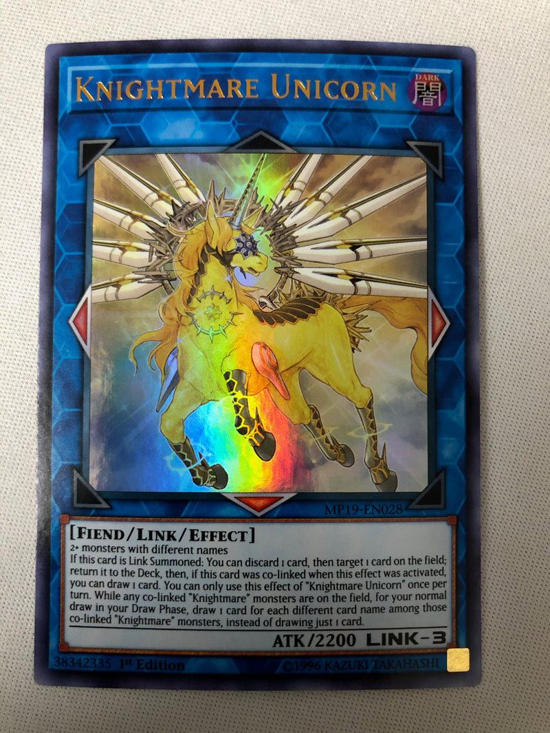Yugioh Knightmare Unicorn MP19-EN028 Ultra Rare 1st Edition Near Mint